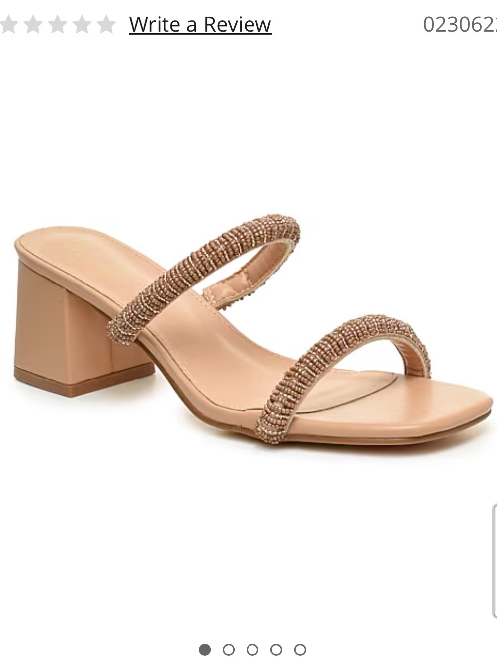 Jason Wu Beaded Nude Double-Strap Block Heel Mule
